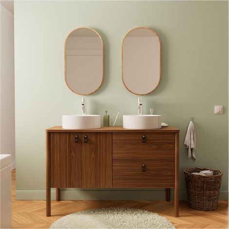 Mobile lavabo doppio JOY 120 cm + lavabo + rubinetto + specchio