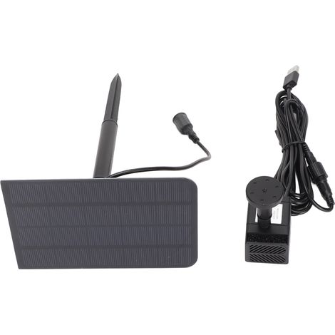 Pompe solaire pour fontaine de jardin 200 L/h, alimentée par USB (1/5)