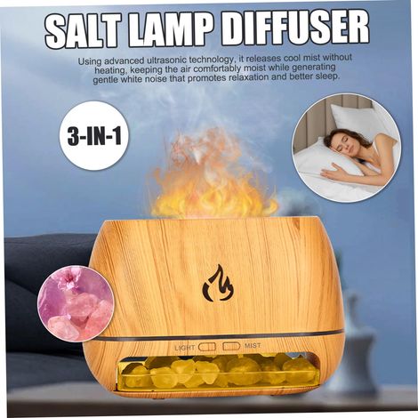 Diffusore di lampada 3 in 1 200 ml Diffusore di oli essenziali a ultrasuoni Simulazione di fiamma Umidificatore Creatore di aromi colorati trasparenti per la casa (1/4)