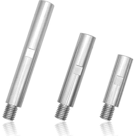 3 Pièces Alliage D'aluminium Tige de Connexion D'extension, Robuste et Durable M14 Rallonge de Meuleuse D'angle, pour Accessoires de Meuleuse D'angle, 75mm, 100mm, 140mm