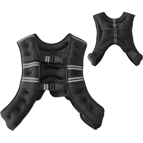 Gilet lesté ajustable pour homme et femme – Idéal musculation, running, cardio, fitness – Poids inclus – 25LB, doubles bretelles épaules (1/5)