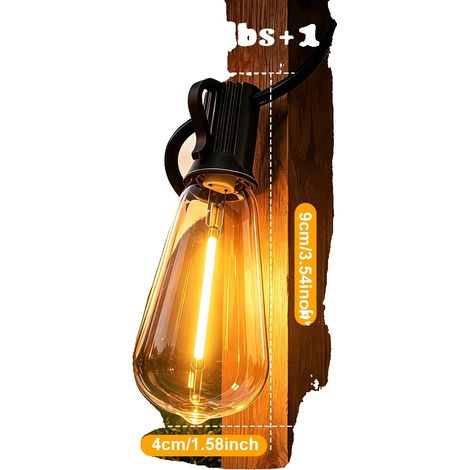 Guirnalda de luces LED solares, control remoto, brillo ajustable, 18 m, 30 bombillas. (1/2)