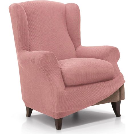 Housse de Fauteuil à Oreilles élastique de 70 à 100 cm Modèle Reale Rose Pastel Housse réglable pour Fauteuil à Oreilles Universelle Protecteur en Tissu Jacquard Toucher (1/5)