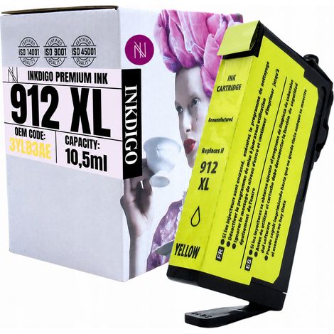 Inchiostro Inkdigo 912XL compatibile con HP OfficeJet 8010, OfficeJet Pro 8010 e 8017, certificato TÜV. (1/5)