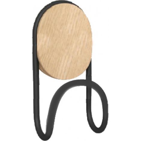 Schraubbarer Kleiderhaken, 1 Haken, Holz/schwarz, Gabel SANS MARQUE (1/2)