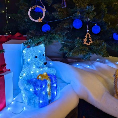 Décoration Noël Ourson avec cadeau illuminé (1/3)