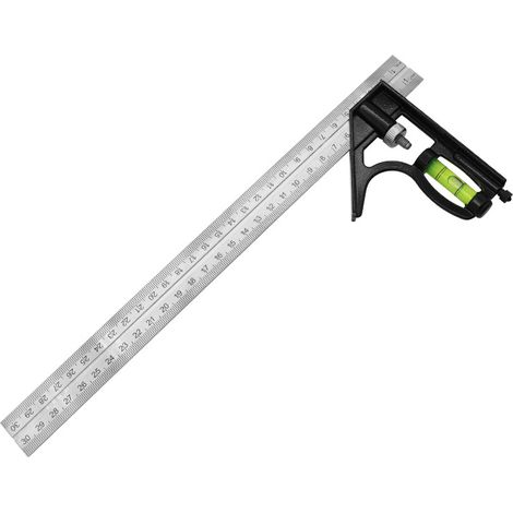 2Pcs Combination Angle Ruler Combination Square Stainless Steel Multi-function Square Measuring Tools With Spirit Level and Line Pens Convenient for Tracing/Measuring/Marking (1/4)