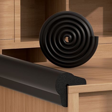 Bande de protection adhésive pour bords de table et contre les chocs, protection des chants et des bords de meubles, découpable, noire, 2 m (1/5)