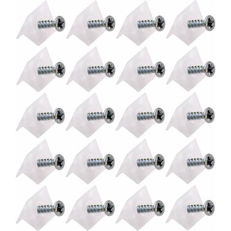 20x Taquet de renfort plastique transparent à vis Etagère Meuble Tiroir Cale Support Tablette Plateau Caisson