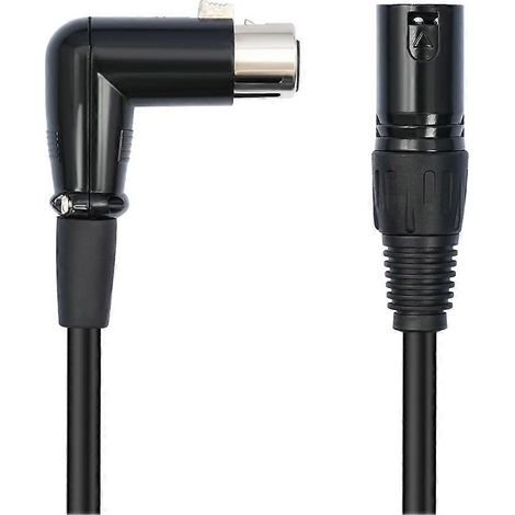 Câble XLR coudé femelle vers mâle symétrique 3 broches pour microphone, compatible avec les tables de mixage et les systèmes de haut-parleurs. (1/5)