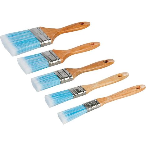 5er Set Malerpinsel Flachpinsel Lasurpinsel mit synthetischen Borsten
