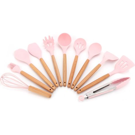 Lot de 12 ustensiles de cuisine en silicone, outils de cuisson et pâtisserie résistants à la chaleur, antirouille, non adhésifs (1/5)