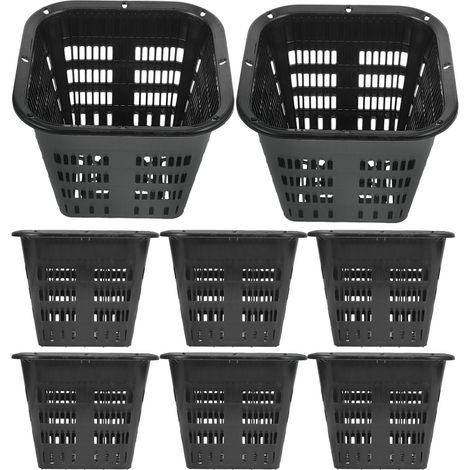 Pack of 8 Hydroponics Plant Baskets, Pond, Plant Baskets for Pond Plants, Plastic Mesh Pot with Control Root Design, for Hydroponic Propagation Systems and Vegetable Growing (1/5)