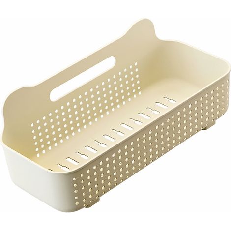 Étagère de douche murale en polypropylène sans perçage, robuste et multifonctionnelle, couleur crème, taille M. (1/5)