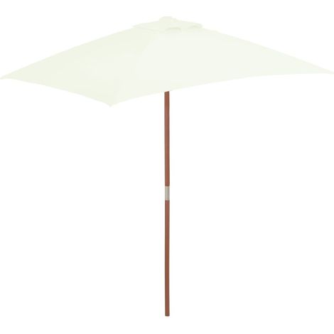 Sombrilla con mástil de madera 150 x 200 cm arena 020008111