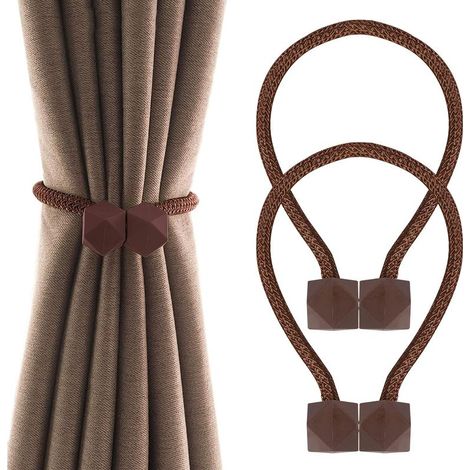 (1 Paire) Embrasses à Rideaux Magnétiques, Attaches de Rideaux Mode Rideau Boucle Accessoires de Rideau pour Maison Chambre Bureau Café (1/5)