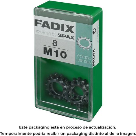 Caja de 8 unidades de arandela dentada M 10 Fadix (1/3)