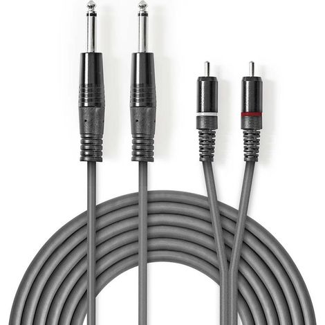 Cable de audio estereo 2x 635 mm macho - 2x rc