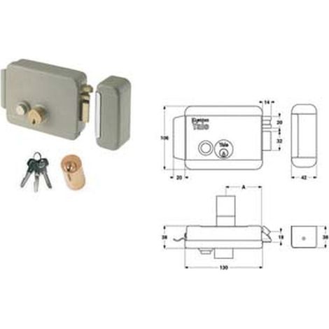 Elettroserratura per cancelli con pulsante senza tetto 6880 - Misure: mm 70 SX (Y68800702)