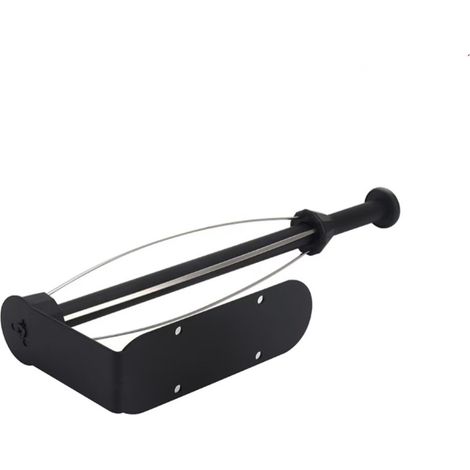 Porte-serviettes et porte-rouleaux en acier inoxydable noir, organisateur de cuisine (1/5)