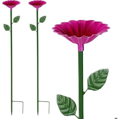 Bain D Oiseaux - 65 x 8 cm - Métal Résistant Hiver - Avec Piquet Galvanisé - Pour Jardin Extérieur - Lot De 2 (1/5)