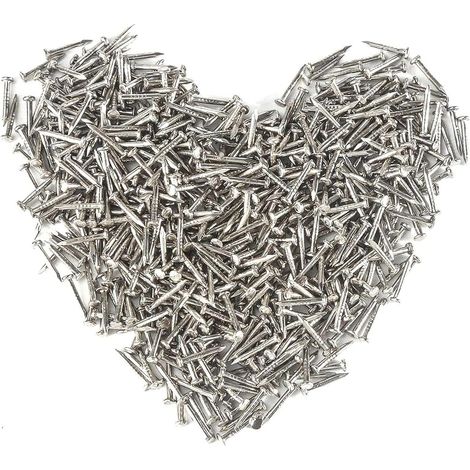 500PCS Petits clous Rond Tête Petits Clous en Bois Boîtes Cécoratives Bricolage Accessoires Argentées 1 10mm (1/5)
