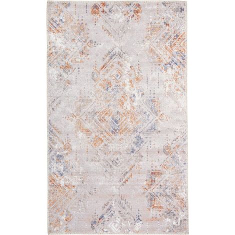 Tapis Tissé Imprimé Vintage "Prayer" Crème 120 x 180 cm (1/4)