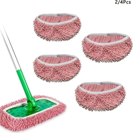 Packung mit 4 wiederverwendbaren Mikrofaser-Nachfülltüchern für Swiffer-Wischmopps, zur Reinigung von harten Oberflächen und Parkettböden. (1/4)
