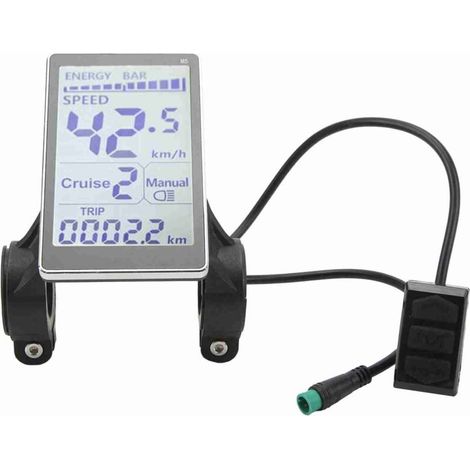 Jeffergarden Compteur LCD Vélo Électrique 5 Broches 24V 36V 48V 60V Universel M5 pour Cadre 31.8 22.2mm (1/5)