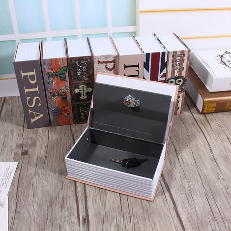 Coffre-fort Livre Secret Sécurité Boîte à Argent Bijoux Cadenas Journal Rose Range-argent Cache-clés (1/5)