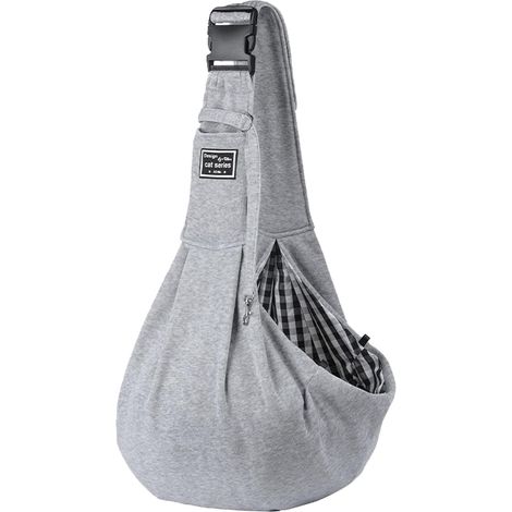 Sacs de Transport Bandoulière pour Animal de Compagnie Porte Chien ventral Petit Chien Sac de Transport(gris) (1/5)