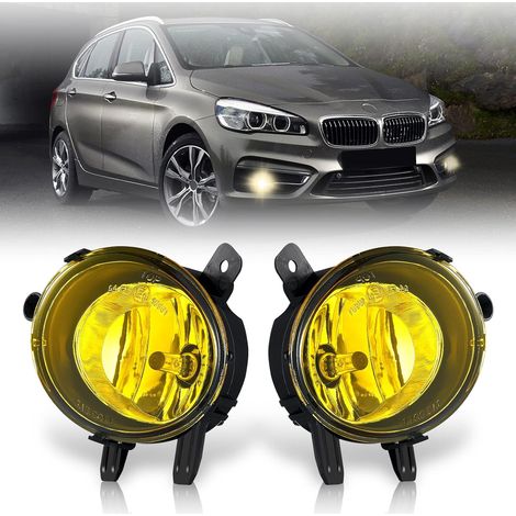 2 Feux anti-brouillard Lentille jaune, Ampoules H8 35W, Étanche, Pour BMW Série 1 2 3 4 (1/5)