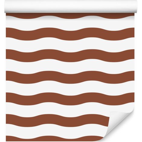 Gestreifte Tapete in Weiß, Orange und Beige für Wohn- und Schlafzimmer, 50 x 1000 cm (1/5)