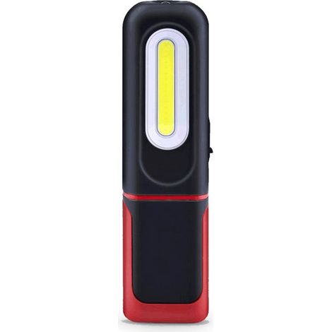 Lampada da lavoro a LED ricaricabile, lampada di ispezione 2 in 1 con rotazione a 360 gradi e torcia a LED COB da 5 W con base magnetica e gancio.