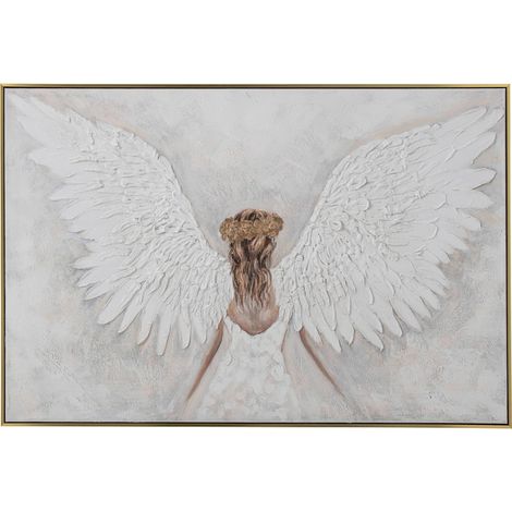 Tableau ange blanc et doré en relief - blanc et doré (1/4)