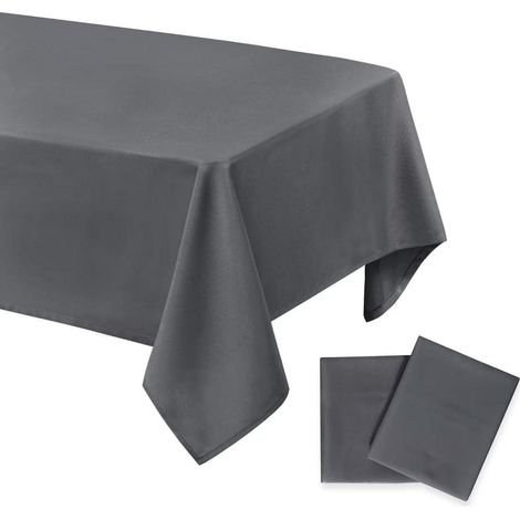 Lot de 2 nappes 140x200cm Gris Clair, imperméable, antitaches, Polyester