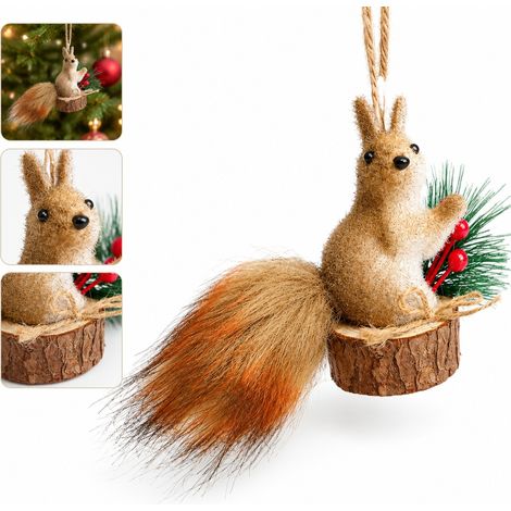 1 Pc Ecureuil Cartoon en Mousse Suspendu Noel Ornement Animal Modele B 14 x 5 x 9 cm Deco Sapin Table Bureau Vitrine Fete Hiver (1/5)