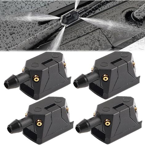 pezzi ugelli lavavetri, ugelli universali per tergicristalli, ugelli per tergicristalli per auto, ugelli lavavetri per braccio tergicristallo da 8 mm e 9 mm (nero) (1/5)