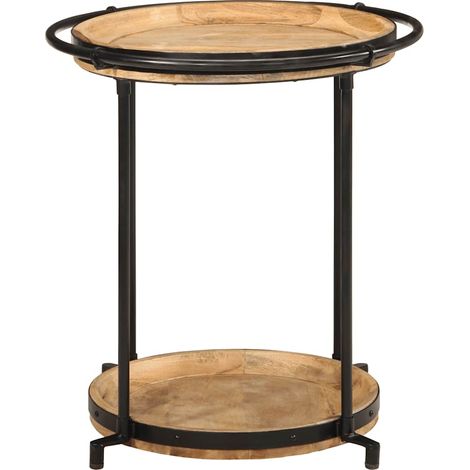Maison Exclusive - Tavolino da Salotto Ø55x60 cm in Legno Massello di Mango (1/5)