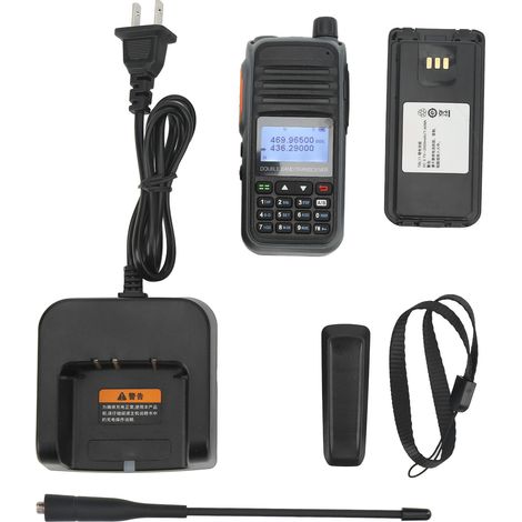 Talkie-walkie double bande 8W IP54 étanche, émetteur-récepteur portable US prise AC100-250V, lot de 2 radios bidirectionnelles (1/5)