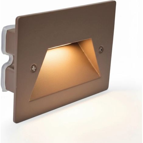 Segnapasso LED Incasso 3W IP65 Alloggio 503 Marrone Color Ruggine con CCT Switch 3000K 4000K 6500K per Scale e Pareti