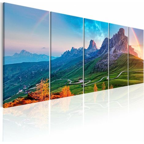Tableau arc-en-ciel dans les alpes je - 225 x 90 cm (1/4)
