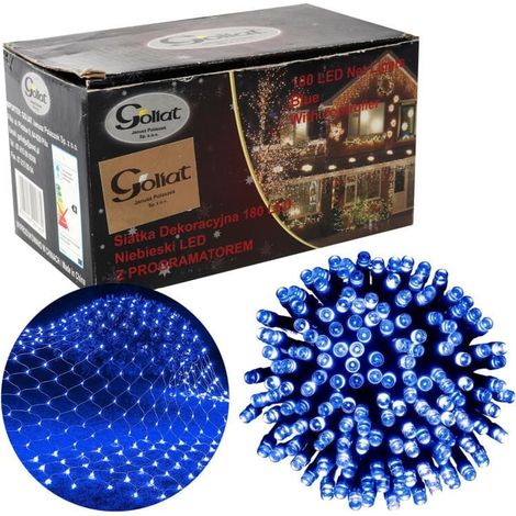 Malla de luces LED azules con 180 diodos - Decoración para árbol de Navidad y habitación IP20 (1/5)