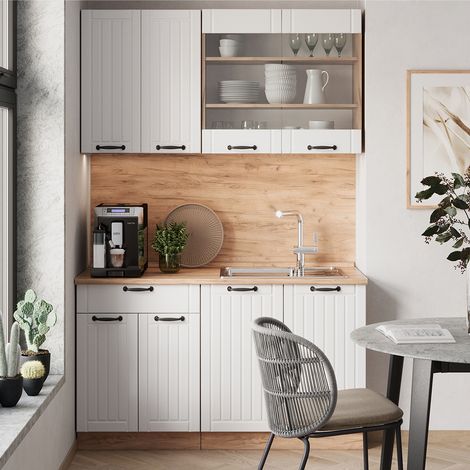 Cuisine Fame-Line, Blanc campagne, 140cm , PT Chêne, Vicco