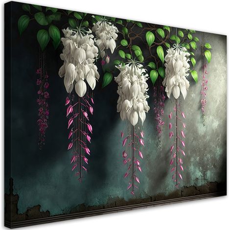 Tableau sur toile Tableau sur toile Suspension de fleurs sur fond de béton 60x40 (1/5)