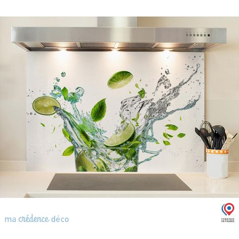 Fond de hotte : Splash, Citrons verts et menthe - Verre trempé - 90 cm - 60 cm (1/5)