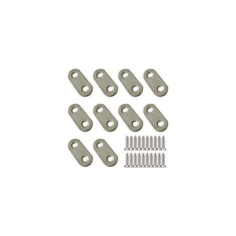 10 pièces patte d'assemblage 37 x 16 mm équerre Renfort en acier inoxydable Plaques de reparation à équerre patte de fixation, avec vis