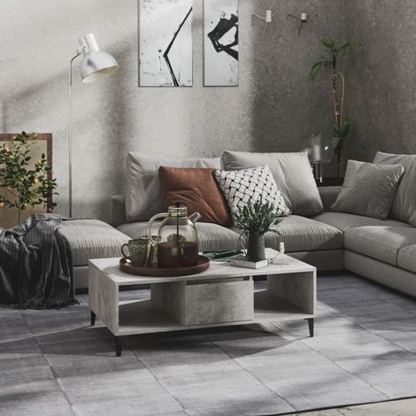 Tavolino Salotto Grigio Cemento 103,5x60x35cm Legno Multistrato vidaXL (1/6)