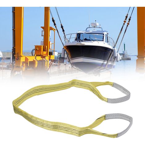 Élingue plate de levage 3T en sangle PES, accessoire grue haute résistance, largeur 75mm, longueur 2 mètres
