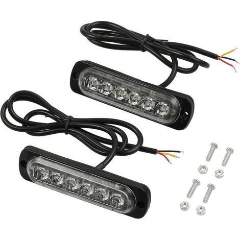 Ultra Slim Amber LED Emergency Light Bar for 12V - 24V Vehicle, Safety Warning Beacon for Boat, SUV Trailer, Caravan (26 LED) (1/4)